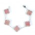 Natural Rhodonite 15mm Big Clover Bracelet