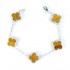 Natural Tiger Eye 15mm Big Clover Bracelet