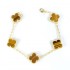 Natural Tiger Eye 15mm Big Clover Bracelet