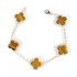 Natural Tiger Eye 15mm Big Clover Bracelet