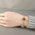 Natural Tiger Eye&Classic Gold 15mm Big Clover Bracelet