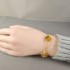 Natural Tiger Eye&Classic Gold 15mm Big Clover Bracelet