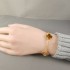 Natural Tiger Eye&Classic Gold 15mm Big Clover Bracelet