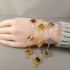 Natural Tiger Eye&Classic Gold 15mm Big Clover Bracelet