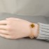 Natural Tiger Eye&CZ 15mm Big Clover Bracelet