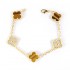 Natural Tiger Eye&CZ 15mm Big Clover Bracelet