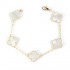 Natural White Mother Of Pearl 15mm Big Clover Bracelet