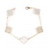 Natural White Mother Of Pearl&CZ 15mm Big Clover Bracelet