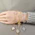 Natural White Mother Of Pearl&CZ 15mm Big Clover Bracelet