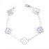 Natural White Mother Of Pearl&CZ 15mm Big Clover Bracelet