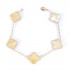 Natural Yellow Mother Of Pearl 15mm Big Clover Bracelet