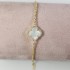 Natural White Mother Of Pearl Clover Bracelet with Zircon Diamond