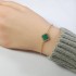 Natural Malachite Clover Bracelet with Zircon Diamond