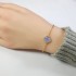 Natural Blue lace agate Clover Bracelet with Zircon Diamond