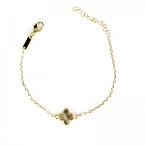 Classic Gold Clover Bracelet with Zircon Diamond