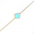 Created Sky Blue Turquoise Clover Bracelet with Zircon Diamond