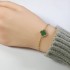 Natural Chrysoprase Clover Bracelet with Zircon Diamond