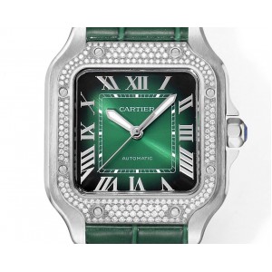 Cartier Santos De 35.1mm Medium Watch, Diamond Dial