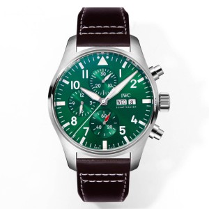 IWC Pilot's Watch Chronograph ,Green, Stainless steel Case