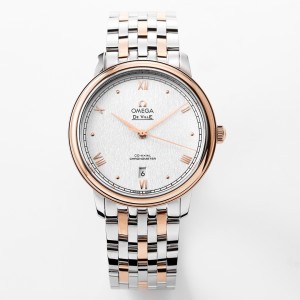 Omega De Ville Collection,White Dial,Steel -Rose Gold