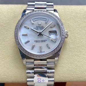 Rolex Datejust Oyster, 36 mm, Oystersteel, White Gold and DiamondsGold 