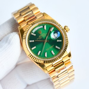 Rolex Datejust 36mm Oyster steel -Green Dial Fluted Bezel 