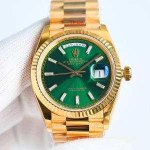 Rolex Datejust 36 Oyster steel -Green Dial Fluted Bezel 